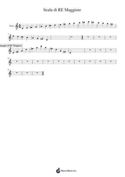 Scala di RE Maggiore Sheet Music by Jadra Cofclare-Arr.Manlynch