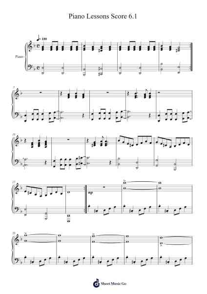Piano Lessons Score 6.1 in D Harmonic Minor Sheet Music by Owen-Arr.Cisraine