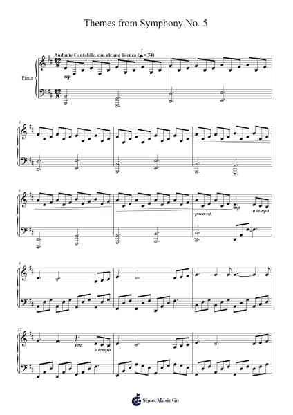 Symphony No. 5 Sheet Music by Pyotr Ilyich Tchaikovsky-Arr.Coto