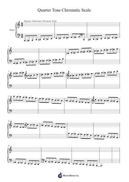 Quarter Tone Chromatic Scale Sheet Music by -Arr.Tessgo Cudean
