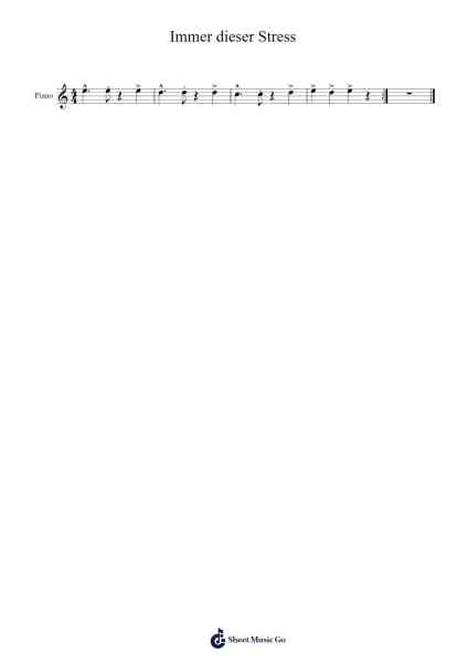 Immer dieser Stress Sheet Music by Gero Philippsen-Arr.Wershop Keyburns