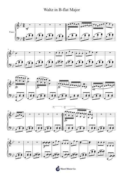 Waltz in B-flat Major Sheet Music by Barias Raborn-Arr.Houscar Moulwat