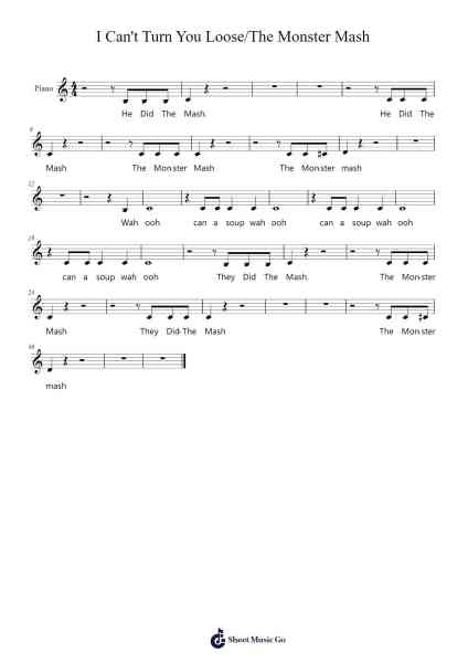 I Can't Turn You Loose/The Monster Mash Sheet Music by -Arr.Nickkirk Inje