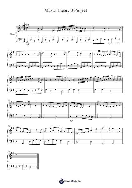 Music Theory 3 Project Sheet Music by Cryzel-Arr.Harvian Geortiane