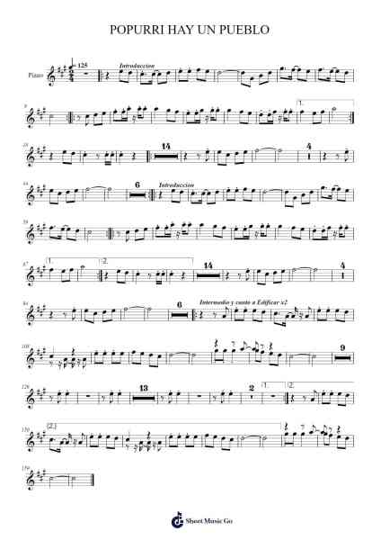 POPURRI HAY UN PUEBLO Sheet Music by -Arr.Chamberg