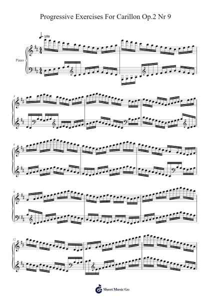 Progressive Exercises for Carillon, Op. 2, No. 9 Sheet Music by TheHymnPlayer01-Arr.Gillling