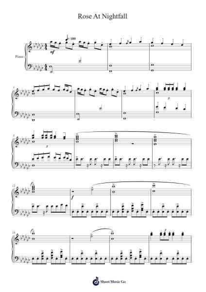 Rose At Nightfall Sheet Music by Larjy Minta-Arr.Caescott