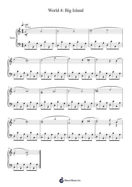 World 4: Big Island Sheet Music by Koji Kondo-Arr.Odemick