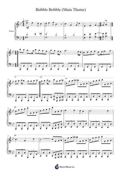 Bubble Bobble (Main Theme) Sheet Music by Tadashi Kimijima-Arr.Sodwight