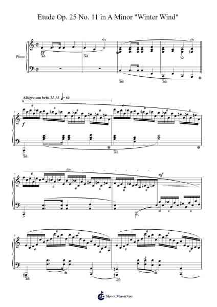 Étude Op. 25 No. 11 in A Minor "Winter Wind" Sheet Music by Frederic Chopin-Arr.Mattbart Stephy
