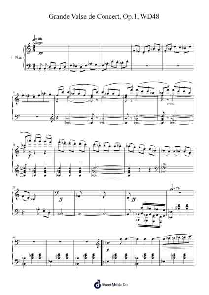 Grande Valse de Concert, Op.1, WD48 Sheet Music by Georges Bizet-Arr.Priney Grelen