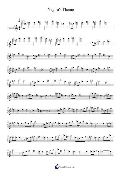 Nagisa's Theme Sheet Music by Jun Maeda-Arr.Yetbur Jacmill