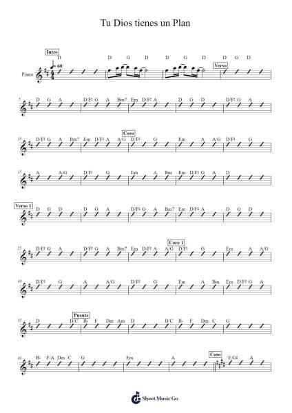 Tu Dios tienes un Plan Sheet Music by Chautier Rywen-Arr.Lanps Gailkyle
