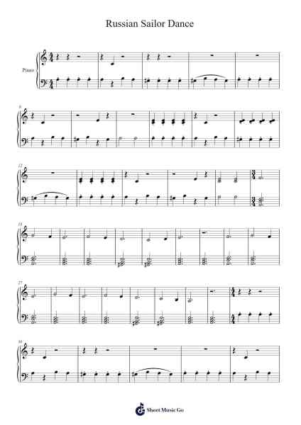 Russian Sailor Dance Sheet Music by Ludwig van Beethoven-Arr.Bownio Elroytier