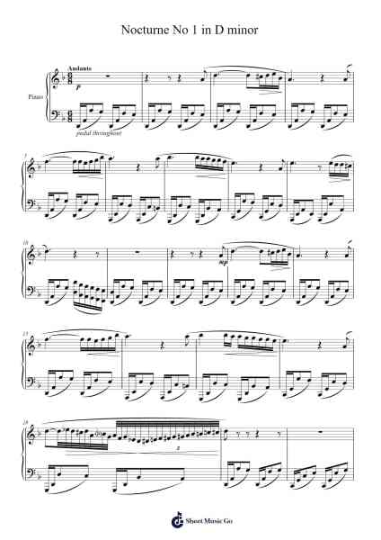 Nocturne No. 1 in D Minor Sheet Music by Will Crews-Arr.Sweetxe Goldthune