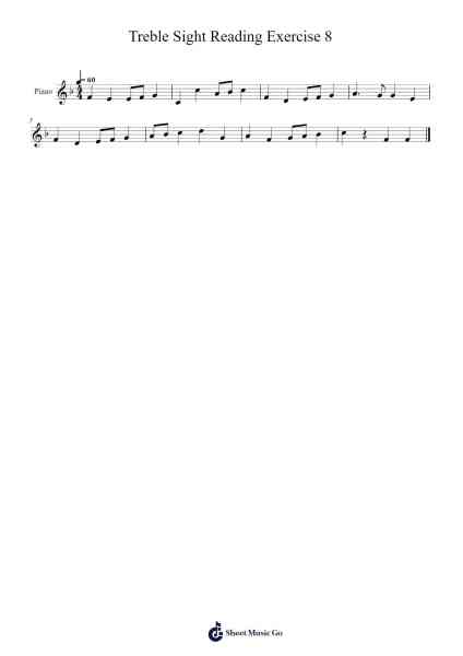 Treble Sight Reading Exercise 8 Sheet Music by -Arr.Keliot Hicksner