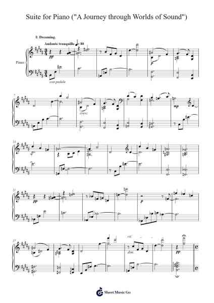 Suite for Piano ("A Journey through Worlds of Sound") Sheet Music by Sunwoo Lim-Arr.Vanlett Hudrey
