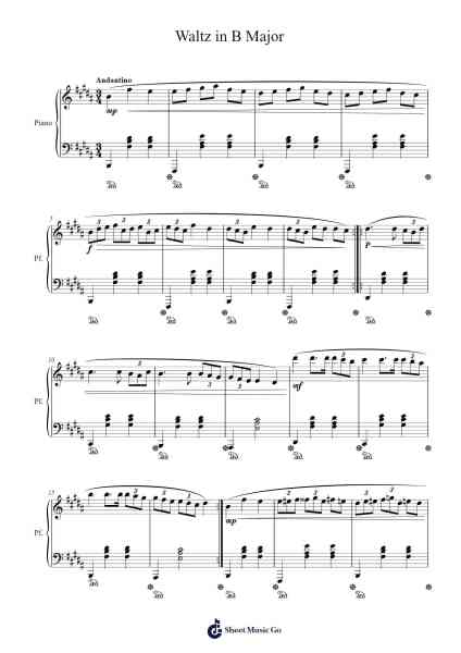 Waltz in B Major Sheet Music by F. Tronchi-Arr.Ution Foxwer