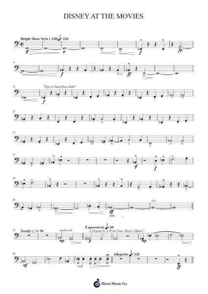 DISNEY AT THE MOVIES Sheet Music by Unknown author-Arr.Wildech Mopold