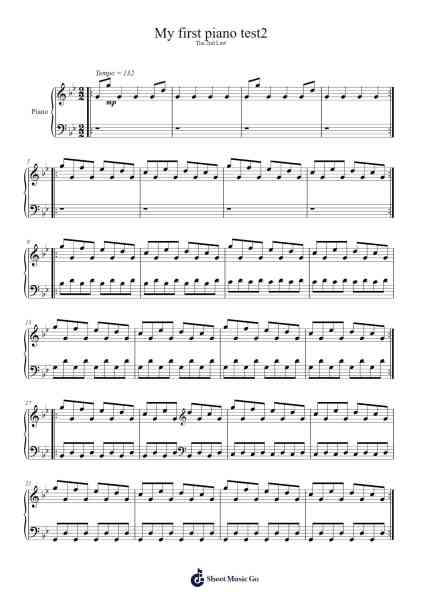 My first piano test2 Sheet Music by undefined-Arr.Holmesmax