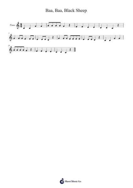 Baa, Baa, Black Sheep 樂譜由 undefined - 編曲 Kyleret Earlkyle