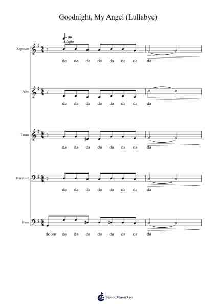 Goodnight, My Angel (Lullabye) Sheet Music by Billy Joel-Arr.Luroe Boycefay