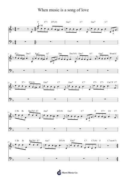 When music is a song of love Sheet Music by Lino Patruno-Arr.Greengrant Darvice