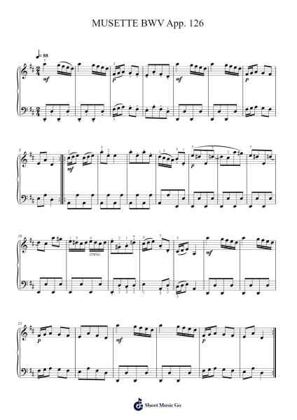 Musette in D Major, BWV Anh. 126 Sheet Music by Johann Sebastian Bach-Arr.Clairenor Jouvic