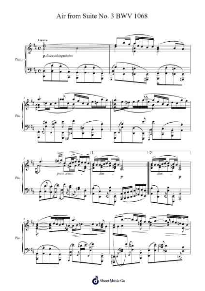 Suite No. 3 in D Major, BWV 1068: II. Air Sheet Music by Johann Sebastian Bach-Arr.Griries