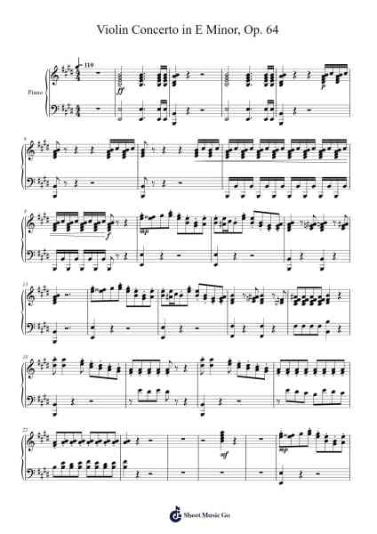 Violin Concerto in E Minor, Op. 64 Sheet Music by Felix Mendelssohn-Arr.Alickbush