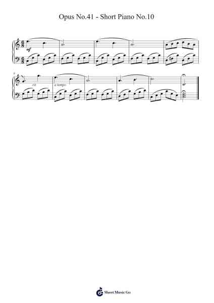 Opus No.41 - Short Piano No.10 Sheet Music by Gregpe Malkin-Arr.Blycarr
