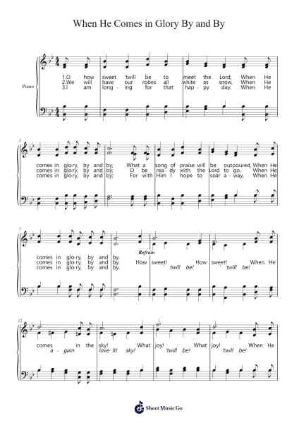 When He Comes in Glory By and By Sheet Music by Arthur A. Westbrook-Arr.Shamens Xedric