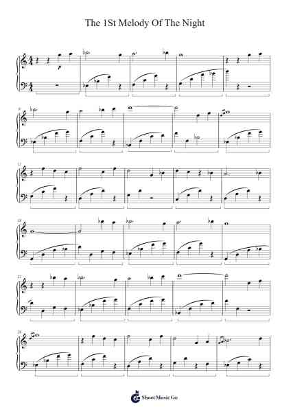 The 1St Melody Of The Night Sheet Music by Shi Jin-Arr.Gedodd