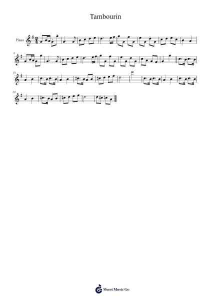 Tambourin Sheet Music by undefined-Arr.Bartblack Jobky