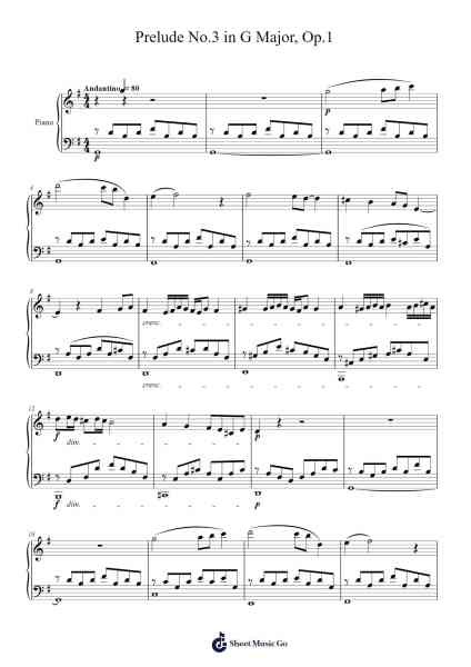 Prelude No.3 in G Major, Op.1 Sheet Music by Hudna Dougdave-Arr.Dalclark Wenholt
