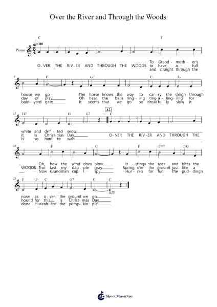Over the River and Through the Woods Sheet Music by Misc Traditional-Arr.Caerwood Belch