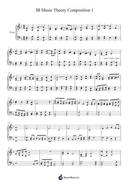 IB Music Theory Composition 1 Sheet Music by Lauphine-Arr.Jannuel Graceche