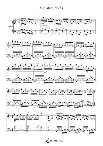 Miniature No. 23, B.4 Sheet Music by Pricerhys-Arr.Hillian