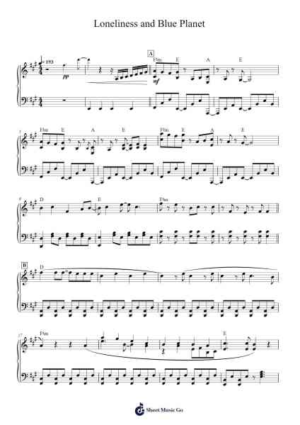Guitar, Loneliness and Blue Planet Sheet Music by Kessoku Band-Arr.Faithelip