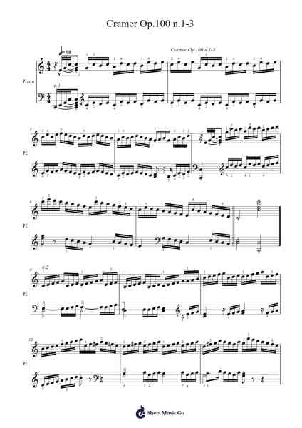 Cramer Op.100 n.1-3 Sheet Music by -Arr.Brianphrey Judphne