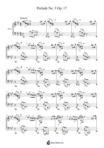 Prelude No. 3 in G Minor, Op. 17 Sheet Music by ...etc...-Arr.Humglas Leathus