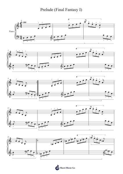 Prelude (Final Fantasy I) Sheet Music by Nobuo Uematsu-Arr.Marjill