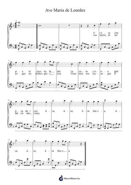 Ave Maria de Lourdes Sheet Music by Sylvie Buisset-Arr.Hudthur Simpglas