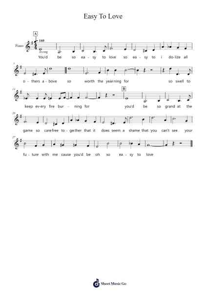 Easy To Love Sheet Music by Cole Porter-Arr.Reedthey Zeway