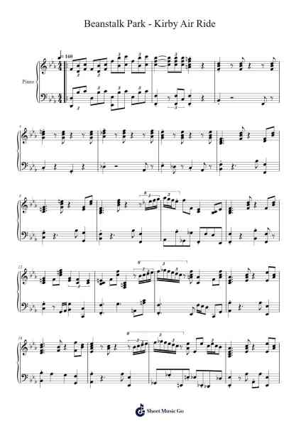 Beanstalk Park - Kirby Air Ride Sheet Music by Pornest Odeah-Arr.Ranlass Dulelroy