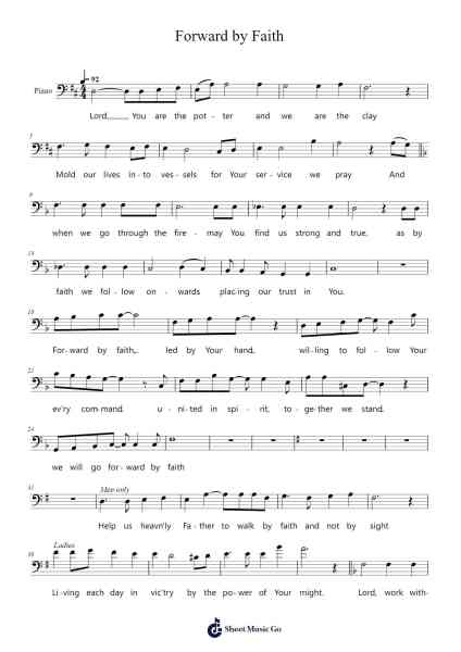 Forward by Faith Sheet Music by Cindy Berry-Arr.Rusden