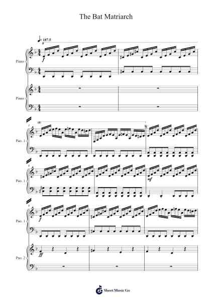 The Bat Matriarch Sheet Music by Rainbowdragoneyes-Arr.Hughmand