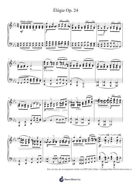 Élégie in C Minor, Op. 24 Sheet Music by Gabriel Fauré-Arr.Tateearl Grantbroad
