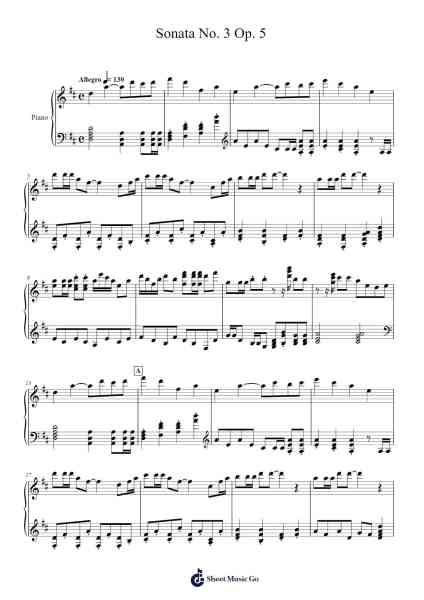 Sonata No. 3 Op. 5 Sheet Music by Csontos Gábor-Arr.Norgiles