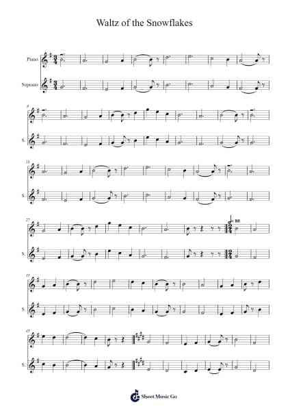 Waltz of the Snowflakes Sheet Music by P.I. Tchaikovsky-Arr.Gosnix